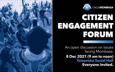 Citizen Engagement Forum: Dec. 8 at 9 am, Tononoka Social Hall